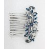 Faship Gorgeous Navy Blue Crystal Floral Hair Comb