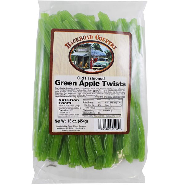 Backroad Country Old Fashioned Green Apple Licorice Twists 16 Ounces