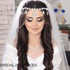 Florry Wedding Head Chain Rhinestone Bridal Headpiece Silver Crystal Headbands Chain Costume Head Pieces African Head Jewelry for Women and Girls