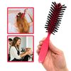Styling Gear Detangling Hair Brush Nylon Bristles 7 Row Teasing Womens Brush For Thick Hair Small Travel Hairbrush Brush For Hair 2 Pcs. (Pink)