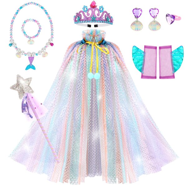 Fedio Princess Cape,Dress up Clothes for Little Girls,Princess Costume Dress for Girl 3-8 Years Old Birthday Christmas Gift