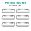 Yzurbu 6pcs Metal Tray, Stainless Steel Small Tray for Tattoo, Resin, Bathroom, Lab Instrument Supplies