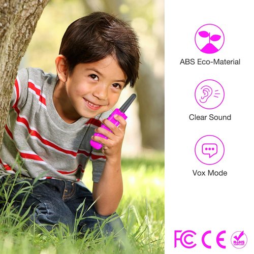 Walkie Talkies for Kids Toys for Boys Girls 4-6, 3 Miles Range Walkie Talkie to Camping, Outdoor 4 Year Old Girl Birthday Gifts for 3 4 5 6 7 Year Old Boy Girl Gifts Age 6-8 (Red-Pink)