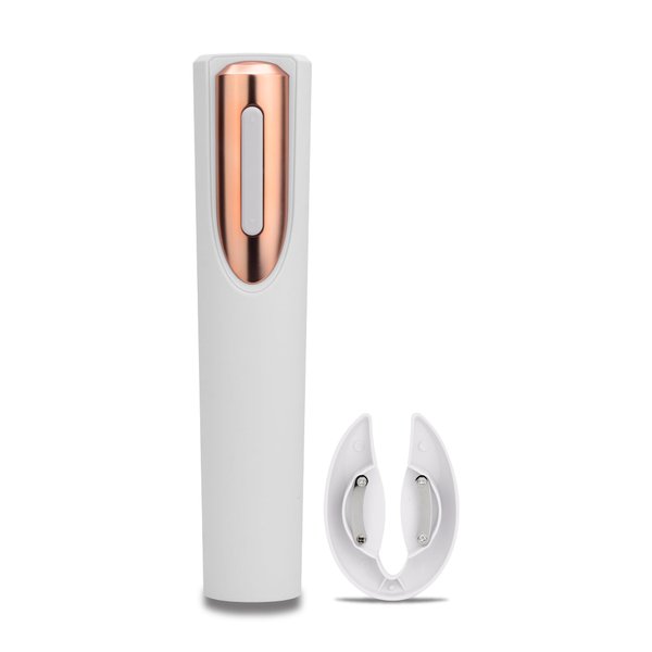 Vin Fresco Electric Corkscrew Wine Bottle Opener with Stand, Built-in Foil Cutter | Wine Opener Electric, Gift for Wine Lovers (White & Rose Gold)