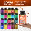 Parrox GLP-1 Booster Supplement with Akkermansia, L-Carnitine, Berberine (GlucoVantage), Chromium, Capsimax, Psyllium Husk, Probiotics & Vitamins D3, B6, B12, 20-in-1 Plant-Based Formula (60 Caps)