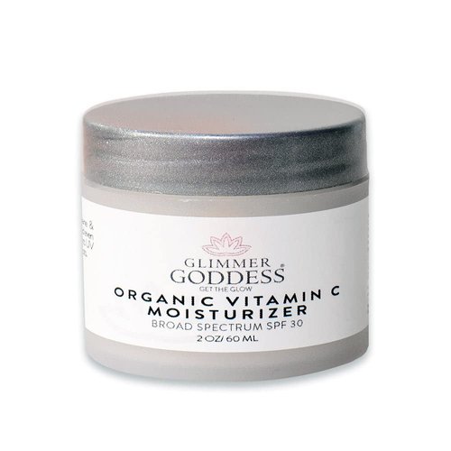 GLIMMER GODDESS Organic Moisturizing Face Cream 2 oz - Vitamin C and Sea Buckthorn - Hydrating, Anti-Aging, Brightening - Vegan, Natural, Paraben-Free, Cruelty-Free Skincare for Radiant, Healthy Skin