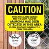 OSHA Caution When The Alarm Sounds and The Light Flashes Ammonia Has Been Detected Sign, 10x14 Inches, Rust Free .040 Aluminum, Fade Resistant, Made in USA