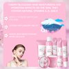 Sakura Skin Care Set, Women Gift Sets, Skin Care Kit with Cleanser, Toner, Serum, Eye Cream, Face Cream and 2Pcs Sleep Mask, Skin Care Routine Kit for Women, Even Skin Tone, Skin Care Sets & Kits