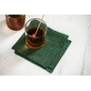 Solino Home Linen Cocktail Napkins 6 x 6 Inch – Forest Green, 100% Pure Linen Beverage Napkins Set of 12 – Athena, Handcrafted from European Flax and Machine Washable