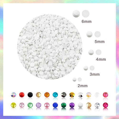 CLRDIVA Craft Rhinestones Resin 4mm White Rhinestones for Crafting Flatback Rhinestone Bedazzling Gems Bulk Jelly Crystals Round Diamonds for Crafts Shoes Tumblers Nails Makeup DIY Bling Decoration