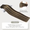EYEFULL STELL Ombre Clip in Hair Extensions 20 inch 120G 7PCS Remy Real Human Hair Balayage Chocolate Brown to Caramel Blonde Clip on Human Hair Extensions Natural Straight Clip ins Hair Double Weft