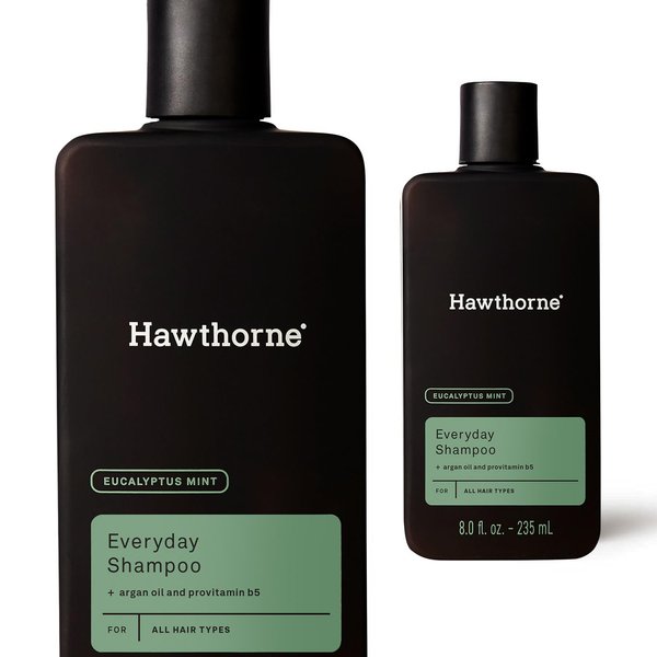Hawthorne Men's Everyday Shampoo. For Stronger, Healthier Hair with Pure Avocado Oil and Coconut Oil. Mint and Eucalyptus Scent. Sulfate Free, Paraben Free. 8 fl. oz. 2-Pack.