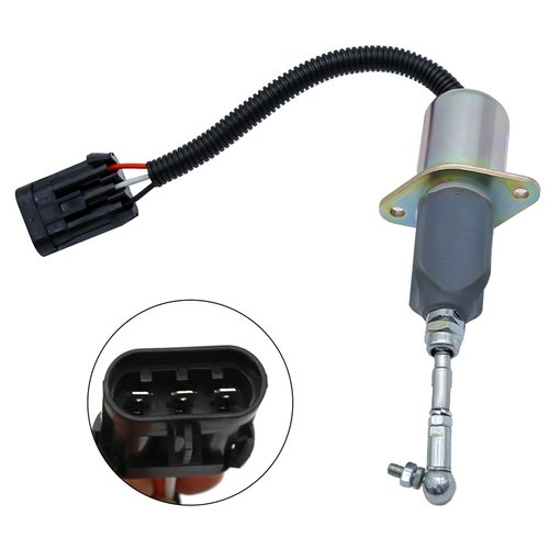 Hoypeyfiy Fuel Shut Off Solenoid Switch 6681513 6667993 3832211 Fuel Shut Down Solenoid Kit Replacement for Bobcat S150 S160 S175 S185