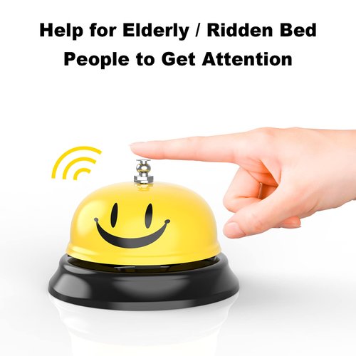 Call Bell, Service Bell Dinner Desk Bell for The Porter Kitchen Restaurant Bar Hotel Schools (2 Pack, Yellow)