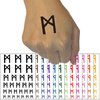 Norse Viking Dwarven Rune Letter M Temporary Tattoo Water Resistant Fake Body Art Set Collection - White (One Sheet)