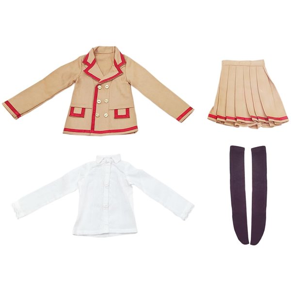 niannyyhouse 1/3 1/4 BJD Dolls Clothes Khaki Coat White Shirt Pleated Skirt Socks School Uniform Outfit Ball Jointed Dolls Accessories Dress Up Gift (1/4BJD)