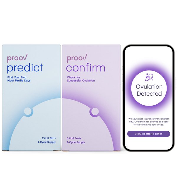 Proov Predict & Confirm Ovulation | Predict The Fertile Window and Confirm Successful Ovulation with one Dual-Hormone Test kit | 15 LH Tests and 5 FDA Cleared PdG Tests | One Cycle Pack