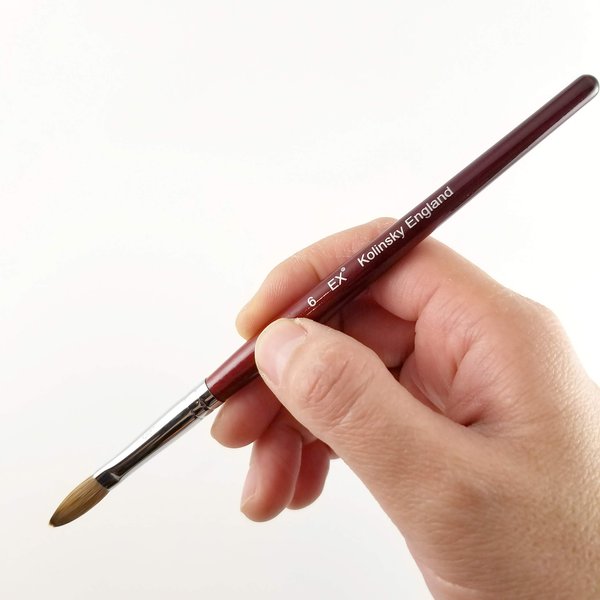 EX Kolinsky Acrylic Nail Brush for Acrylic Powder Manicure Pedicure - Size #6 (Crimped)