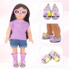MSYO 18 Inch Doll Shoes Socks Glasses Set, 3 Pairs of Doll Shoes + 3 Pairs of Doll Socks + 2 Pcs Doll Eye Glasses, 8 Pcs Doll Accessories Fits 18 in American Dolls, Birthday Gift for Granddaughter