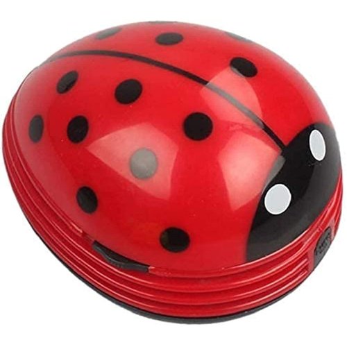E ECSEM Cute Portable Cartoon Mini Desktop Vacuum Cleaner Table Dust Crumb Sweeper(Red#002)