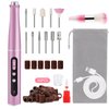 Electric Nail File, LveSunny 12 in 1 Professional Cordless Nail Drill Buffer Machine for Natural Acrylic Gel Nails, Digital Display, 5-Speed F/R, USB Portable Efile, 20000 RPM Electric Nail Care Kit