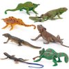 Fantarea Realistic Jungle Animal Figures 7 PCS Set, Chameleon Lizard, Desktop Decor, Cake Toppers, Party Favors for Boys and Girls Ages 5-8