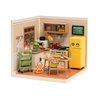Rowood Miniature House Kit,DIY Plastic Mini Dollhouse Kit to Build for Adults,Adult Craft Kits Teen Girl Gifts on Birthday Christmas-Happy Meals Kitchen