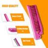 Qjaiune 6PCS Travel Foldable Brush Comb Portable Folding Comb, Anti-Static Hair Comb Mini Pocket Comb, Double Headed Hair Brush Hairdressing Tools Plastic Folding Comb for Men Women (Hot Pink)