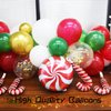 GuassLee Christmas Balloons Garland Arch Kit - Red Green Gold Confetti Balloons with Candy Mylar Balloons for Christmas Holiday Candy Theme Baby Shower Birthday Xmas Party Decorations, 101 Pack