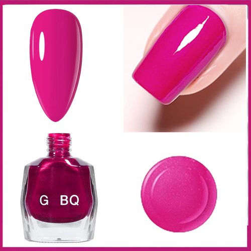 Hot Pink Gel Nail Polish for Women, Air Dry Rose Red Polish for Nails, Reflective Iridescent Neon Pink Nail Polish, Fuchsia Armor Nail Polish, Bright Pink Chrome Nail Polish, Quick Dry Magenta Polish