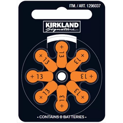 Kirkland Signature Hearing Aid Batteries 48 Pack Zinc Air, Size 13