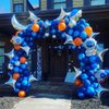 Orange and Blue Balloons, 12 Inch Orange Blue Latex Balloons Orange Blue White Party Balloons Orange Dark Blue Light Blue Balloons for Kids Birthday Baby Shower Outer Space Theme Decoration