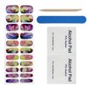 22pcs Semi Cured Gel Nails Strips Tips UV Nail Stickers Polish Wraps-Works with UV Nail Lamp Light, 2 Prep Pads Nail File Wooden Stickers DIY Manicure Easy to Apply&Remove