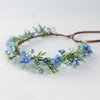 KorViSHOW Handmade Blue Flower Crown Flower Wreath for Women Girls Headband Bridal Headpiece Hair Accessories Halo Headdress for Weeding Party Festival Birthday