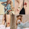 17 Pieces Red Cardinals Birds Temporary Tattoo Stickers for Women Girl, Fake Tattoos Face Hand Neck Wrist Arm Leg Body Art Party Favors for Kids Adult
