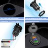 Qidoe 66W 12V USB Outlet, 4 Port Dual PD & Dual Quick Charge 3.0 Car Charger with Voltmeter for Car Boat Marine RV