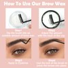 BOKO Eyebrow Wax, 2Pcs Cosmetics Brow Freeze Wax for Brow Styling in Place, Eyebrow Waxing Kit for Long-Lasting Brow Lift, Waterproof Eyebrow Shaping Kit for Women and Girl Eye Brow Makeup - Clear