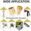 STYDDI Brass Garden Hose Quick Connect Fittings with Water Stop, Solid Brass Hose Quick-Connect Fittings with Auto Shut-off, 3/4 Inch GHT Thread Garden Hose Quick Connector Adapters, 3 Female + 6 Male
