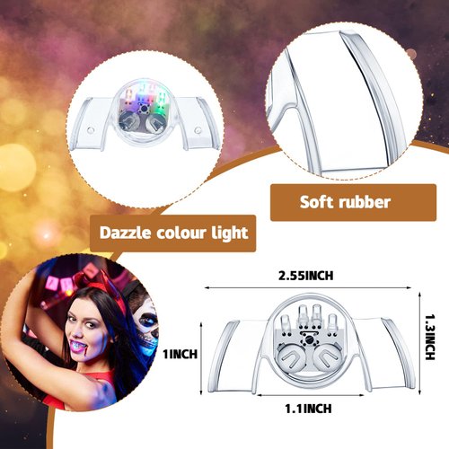 Lewtemi 36 Pcs Flashing Mouth Teeth Guard Light up Teeth Light up Mouthpiece Glow LED Party Favors for Halloween Rave Party Supplies Gift