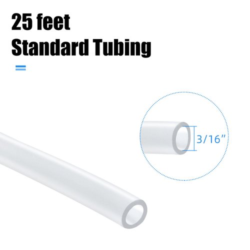 AQUANEAT Aquarium Tubing, Airline Tubing, Standard 3/16” Tubing for Fish Tank Air Pump (25Feet, Clear)