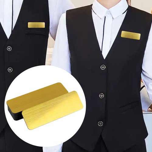 YINSHCO 12 Pcs Magnetic Usher Name Tag for Church, Acrylic Blank Usher Badge Name Tag with Magnet Reusable, Round Corner Usher Name Badge Bulk for Office School Gatherings, 1x3 Inch