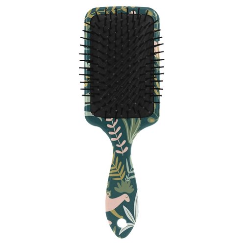 Hair Brush paddle comb Dinosaurs And Tropical Leaves for Thick Hair & Anti Static Detangling