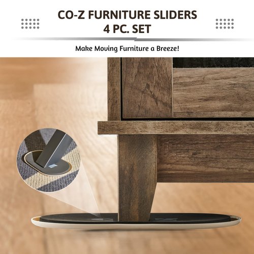 CO-Z Large Furniture Sliders - 4 Pack, 6" x 9 1/2" Oval Reusable Furniture Sliders for Carpet, Heavy-Duty Furniture Gliders Movers for Hardwood Floors, Plastic Moving Pads for Heavy Furniture
