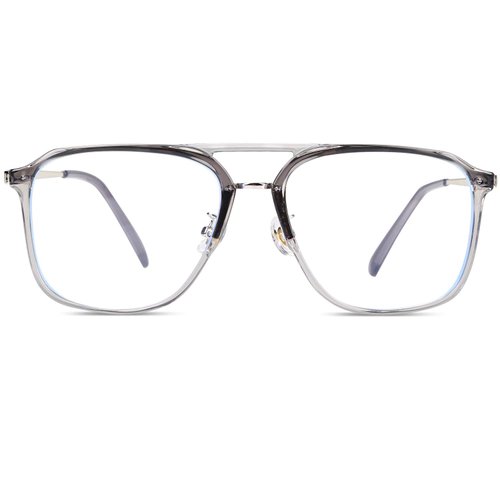 DUCO Retro Square Aviator Blue Light Glasses for Men Oversized Blue Ray Blocking Glasses Computer Glasses 70s Vintage Double Bridge Fashion Eyeglasses W022