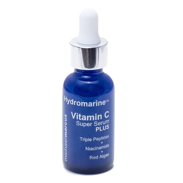 Michael Marcus Hydromarine Vitamin C Serum PLUS - Anti-Aging, Brightening, Firming - Infused with Youth Activating Peptide & Hyaluronic Acid - Made in USA (1oz)