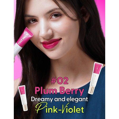 Berrisom LIP My Tint Pack - Korean Lip Stain Peel Off Pack | Kiss-Proof Korean Lip Tint Long Lasting Lipstain Marker | Waterproof Lip Stain Peel Off Lipstick (02. Plum Berry, 0.50 Fl Oz)