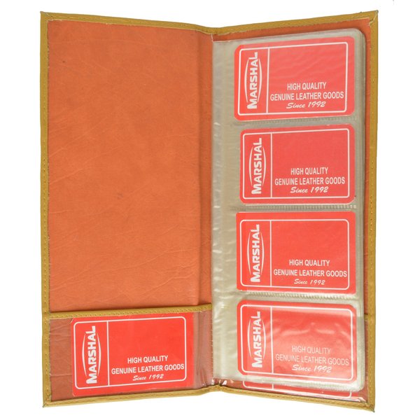 Genuine Leather Business Card Holder Book Organizer 160 Black Office Executives (Tan)