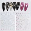 9 Sheets Holographic Nail Art Stickers Decals Self-Adhesive Pegatinas Uñas Heart Flame Stars Butterfly Moon Nail Supplies Nail Art Design Decoration Accessories