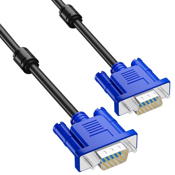 HYANGQU 5ft VGA Cable 2-Pack, Male to Male Monitor Cord for PC Laptop to Projector Display, HD 15-Pin Video Cable for Office Home, Desktop, TV