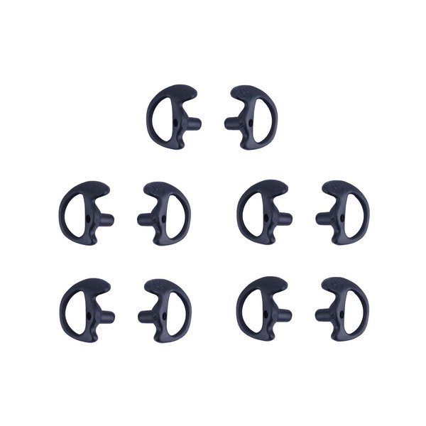 KS K-STORM Two Way Radio Ear Mold Replacement Soft Silicone Ear Insert for Acoustic Coil Tube Earpiece (Black, 5 Pair Small)